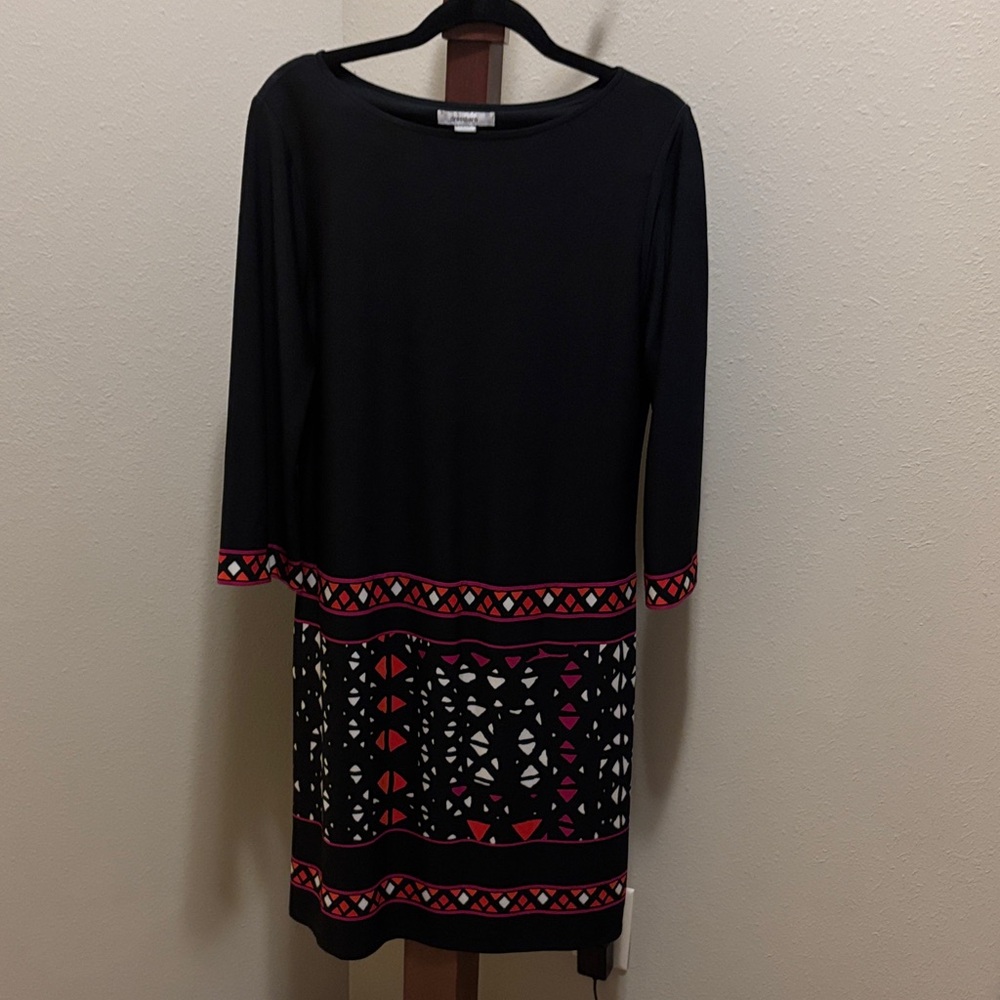 Dress Barn Black Dress with Red and White Accents